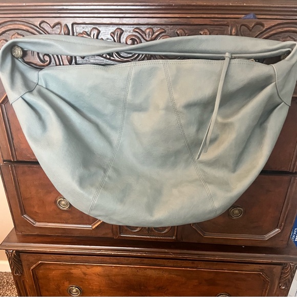 Free People light blue leather slouchy bag - Picture 1 of 5